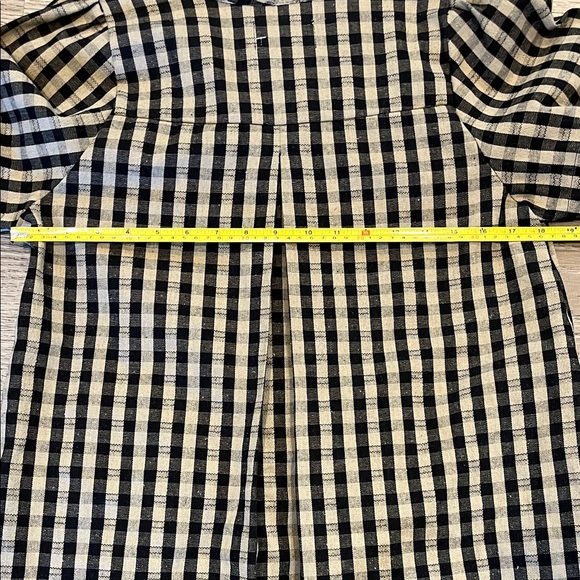 Free People Gingham Black and Cream Mini Dress Size XS - Picture 6 of 14